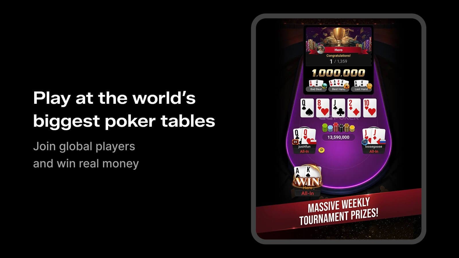 GGPoker poker tables with global players and real money games