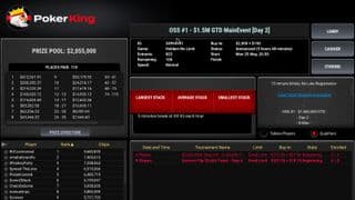 PokerKing tournament details and prize pool screen
