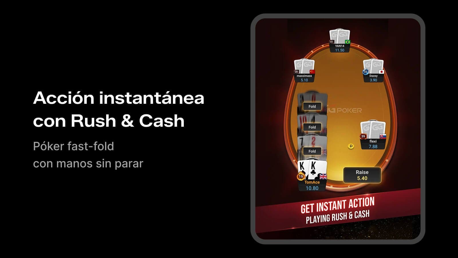 Rush & Cash de PokerOK con juego rápido