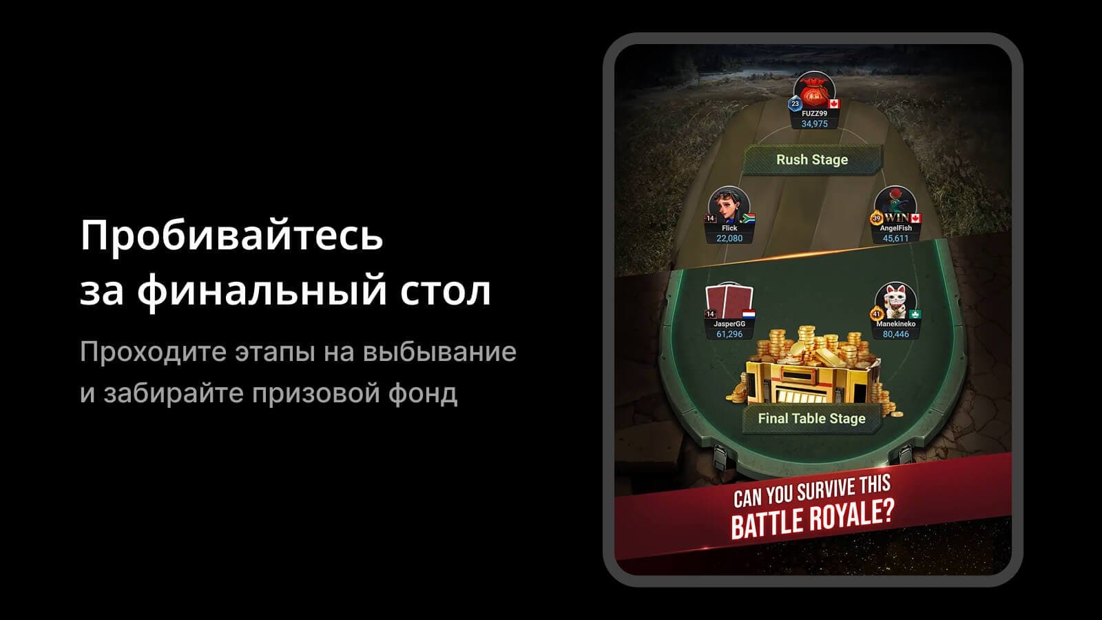 PokerOK Battle Royale с этапами на выбывание