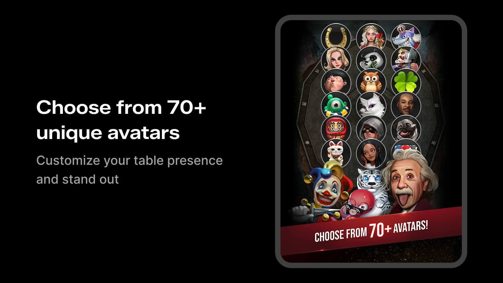 PokerOK avatar selection with multiple characters